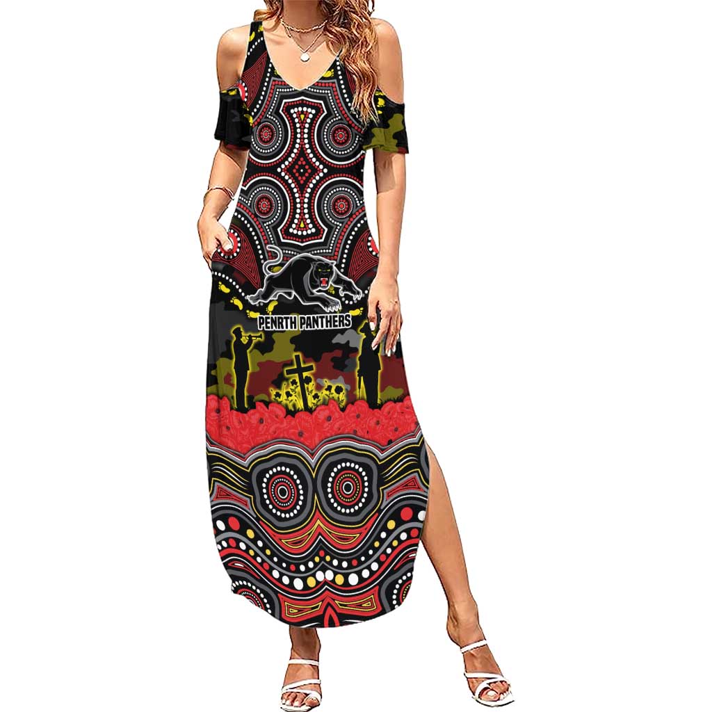 ANZAC Day Penrith Panthers Summer Maxi Dress Military Memorial Aboriginal Indigenous Art