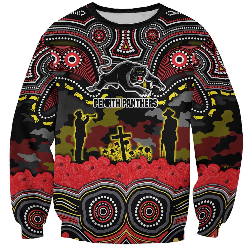 ANZAC Day Penrith Panthers Sweatshirt Military Memorial Aboriginal Indigenous Art