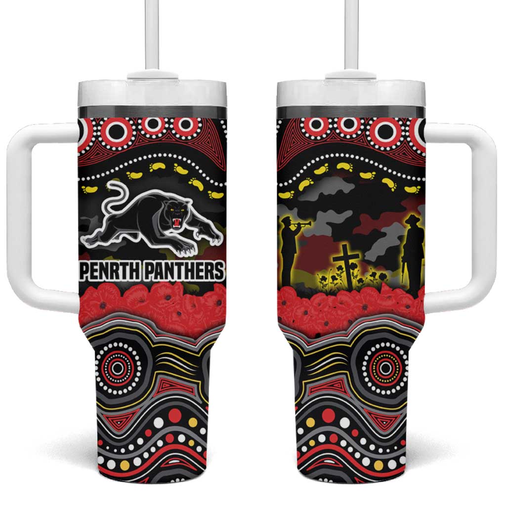 ANZAC Day Penrith Panthers Tumbler With Handle Military Memorial Aboriginal Indigenous Art
