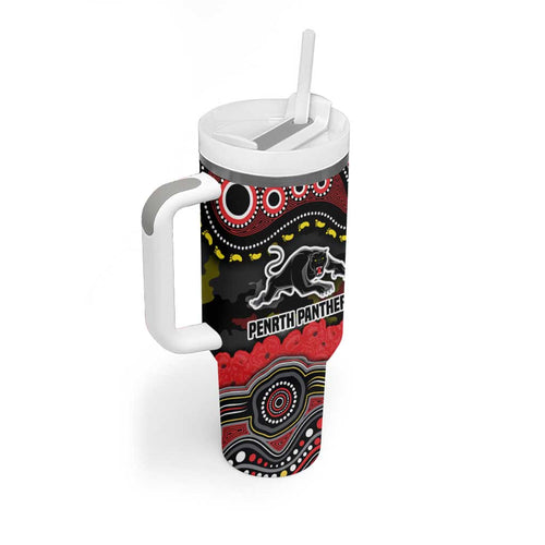 ANZAC Day Penrith Panthers Tumbler With Handle Military Memorial Aboriginal Indigenous Art