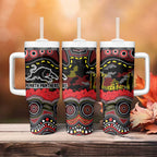 ANZAC Day Penrith Panthers Tumbler With Handle Military Memorial Aboriginal Indigenous Art