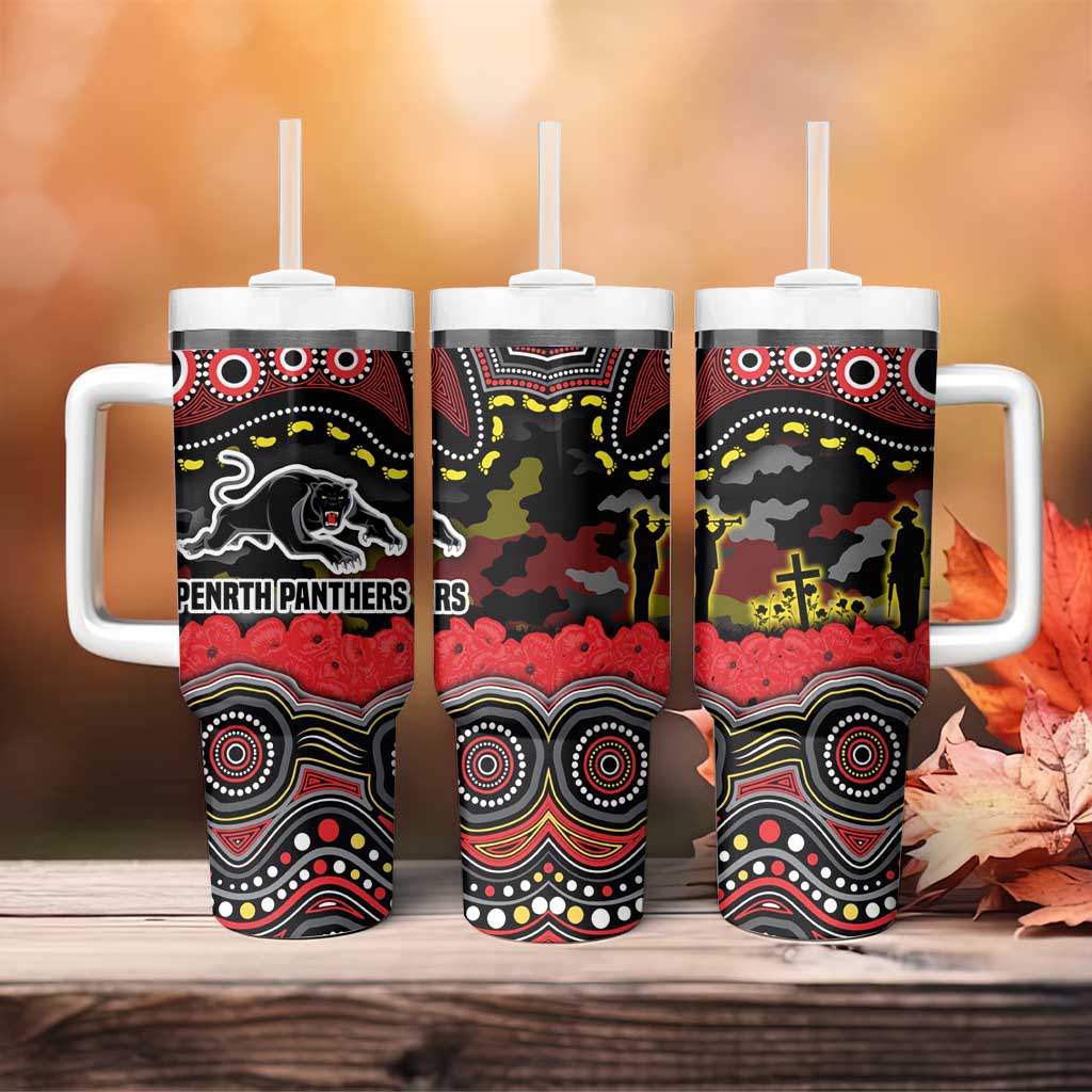 ANZAC Day Penrith Panthers Tumbler With Handle Military Memorial Aboriginal Indigenous Art