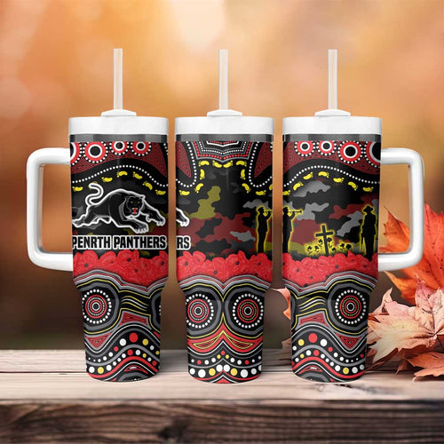 ANZAC Day Penrith Panthers Tumbler With Handle Military Memorial Aboriginal Indigenous Art