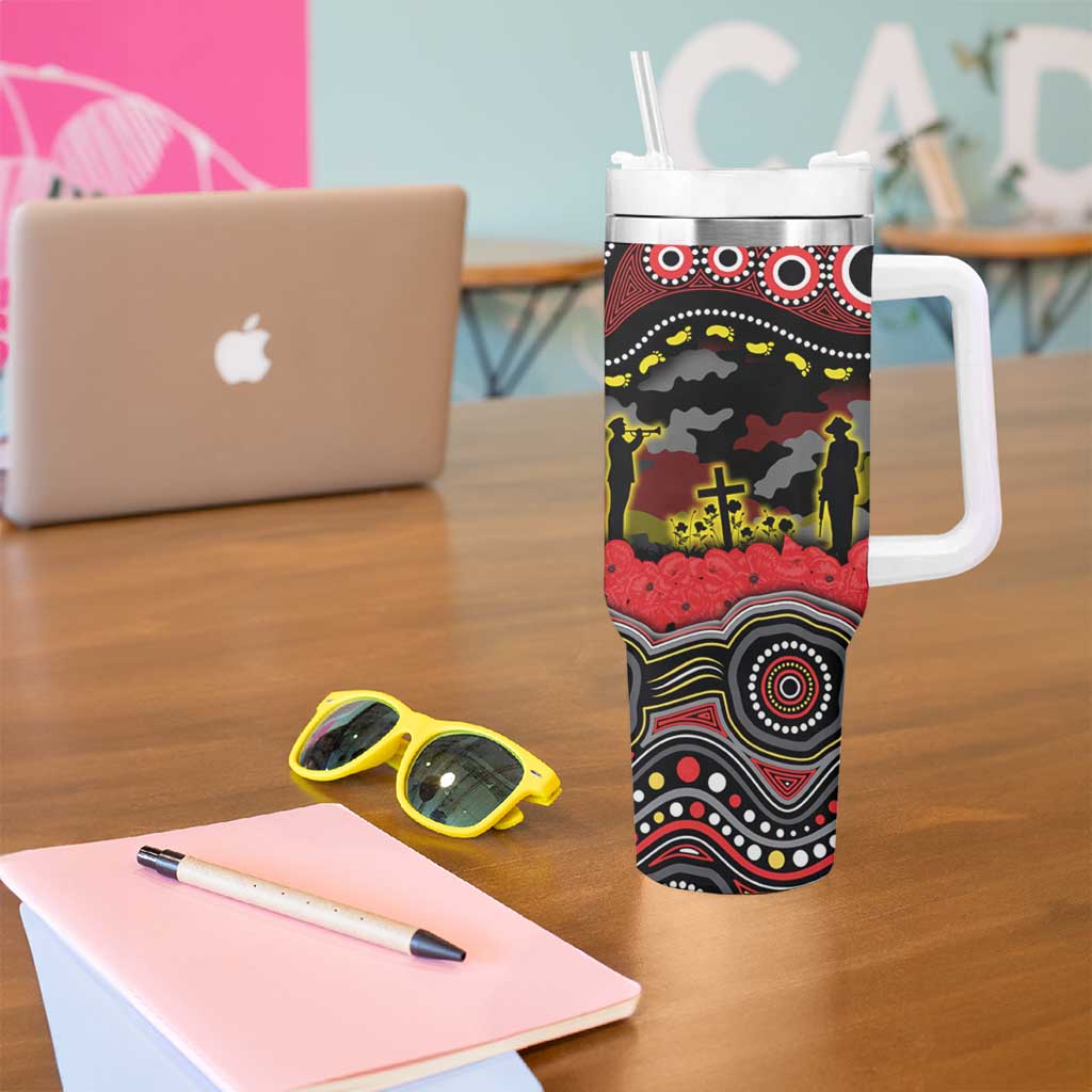 ANZAC Day Penrith Panthers Tumbler With Handle Military Memorial Aboriginal Indigenous Art