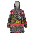 ANZAC Day Penrith Panthers Wearable Blanket Hoodie Military Memorial Aboriginal Indigenous Art