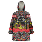 ANZAC Day Penrith Panthers Wearable Blanket Hoodie Military Memorial Aboriginal Indigenous Art
