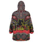 ANZAC Day Penrith Panthers Wearable Blanket Hoodie Military Memorial Aboriginal Indigenous Art