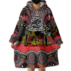 ANZAC Day Penrith Panthers Wearable Blanket Hoodie Military Memorial Aboriginal Indigenous Art