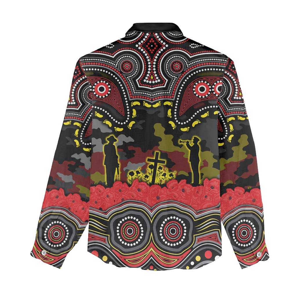 ANZAC Day Penrith Panthers Women Casual Shirt Military Memorial Aboriginal Indigenous Art