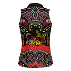 ANZAC Day Penrith Panthers Women Sleeveless Polo Shirt Military Memorial Aboriginal Indigenous Art