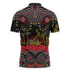 ANZAC Day Penrith Panthers Zipper Polo Shirt Military Memorial Aboriginal Indigenous Art