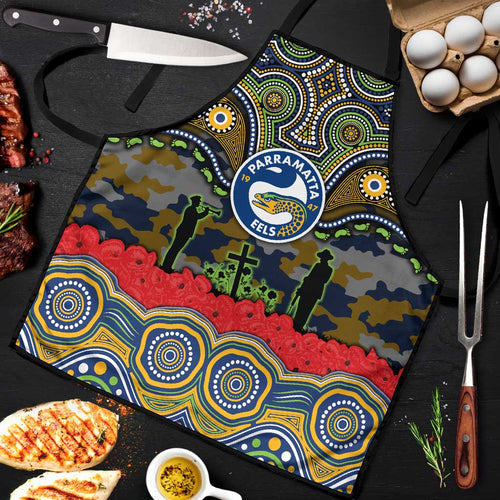 ANZAC Day Parramatta Eels Apron Military Memorial Aboriginal Indigenous Art