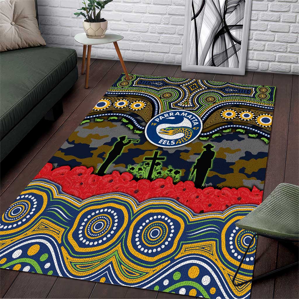 ANZAC Day Parramatta Eels Area Rug Military Memorial Aboriginal Indigenous Art