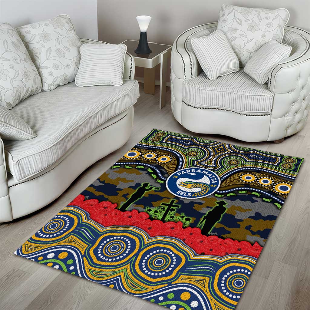 ANZAC Day Parramatta Eels Area Rug Military Memorial Aboriginal Indigenous Art