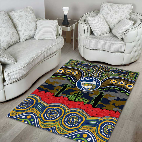 ANZAC Day Parramatta Eels Area Rug Military Memorial Aboriginal Indigenous Art