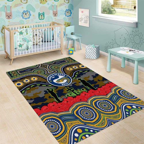 ANZAC Day Parramatta Eels Area Rug Military Memorial Aboriginal Indigenous Art