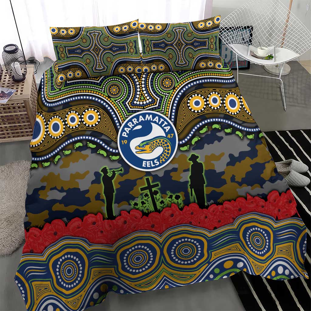 ANZAC Day Parramatta Eels Bedding Set Military Memorial Aboriginal Indigenous Art