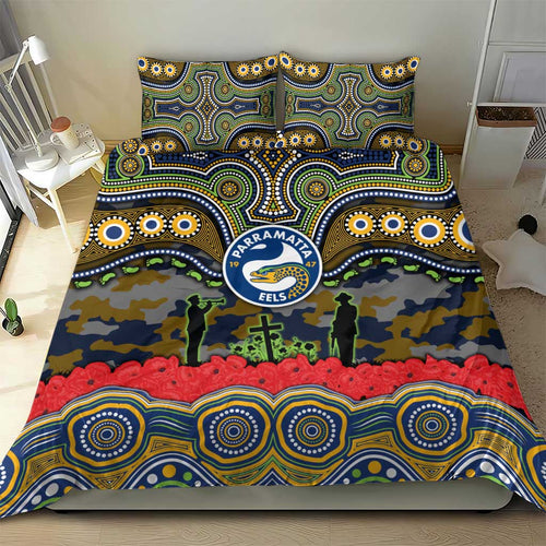 ANZAC Day Parramatta Eels Bedding Set Military Memorial Aboriginal Indigenous Art