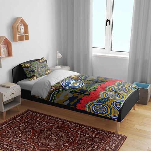 ANZAC Day Parramatta Eels Bedding Set Military Memorial Aboriginal Indigenous Art