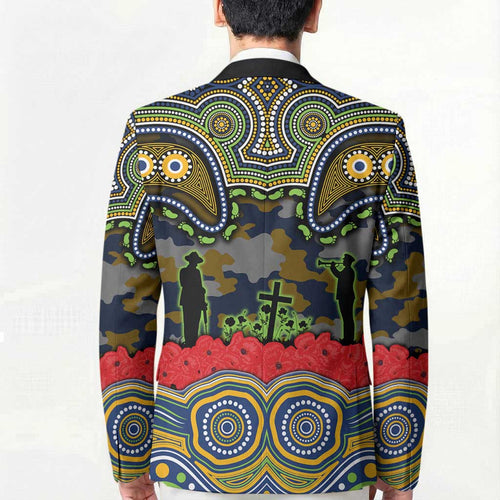 ANZAC Day Parramatta Eels Blazer Military Memorial Aboriginal Indigenous Art