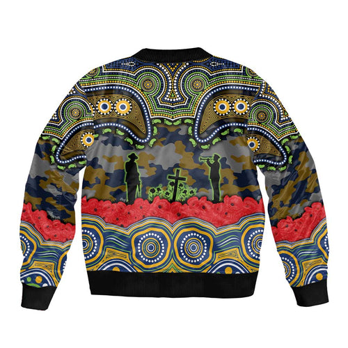 ANZAC Day Parramatta Eels Bomber Jacket Military Memorial Aboriginal Indigenous Art