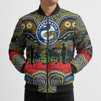 ANZAC Day Parramatta Eels Bomber Puffer Jacket Military Memorial Aboriginal Indigenous Art