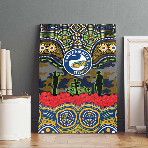 ANZAC Day Parramatta Eels Canvas Wall Art Military Memorial Aboriginal Indigenous Art