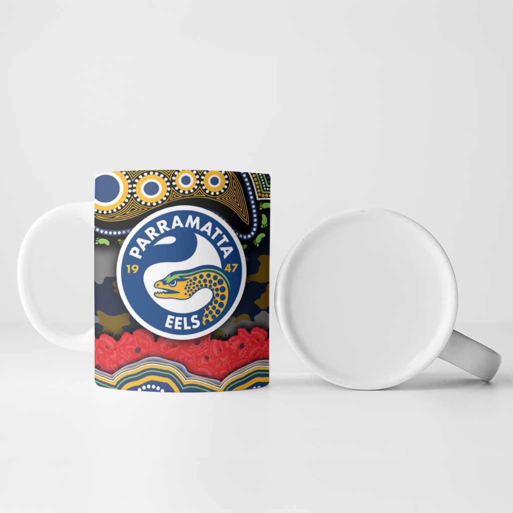 ANZAC Day Parramatta Eels Ceramic Mug Military Memorial Aboriginal Indigenous Art