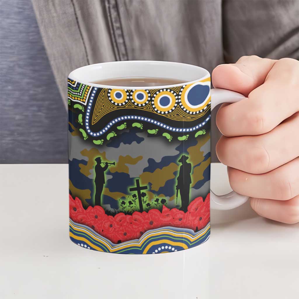 ANZAC Day Parramatta Eels Ceramic Mug Military Memorial Aboriginal Indigenous Art