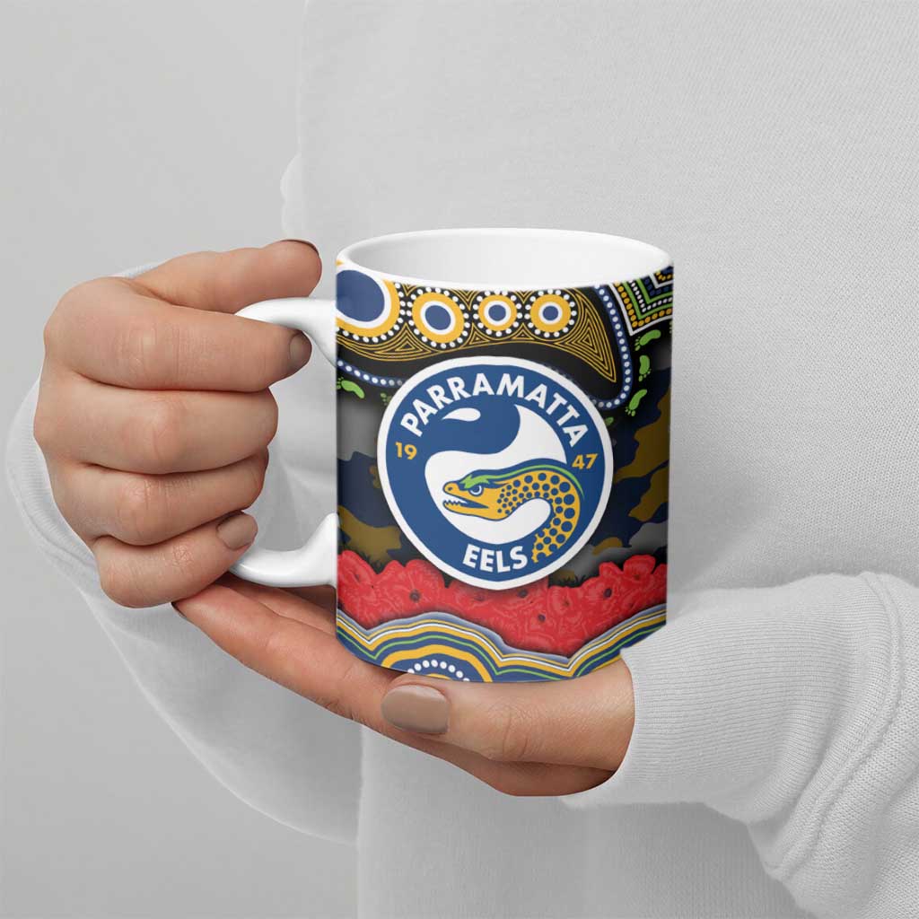 ANZAC Day Parramatta Eels Ceramic Mug Military Memorial Aboriginal Indigenous Art
