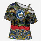 ANZAC Day Parramatta Eels Cross Shoulder Shirt Military Memorial Aboriginal Indigenous Art