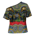 ANZAC Day Parramatta Eels Cross Shoulder Shirt Military Memorial Aboriginal Indigenous Art