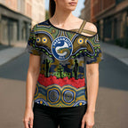 ANZAC Day Parramatta Eels Cross Shoulder Shirt Military Memorial Aboriginal Indigenous Art