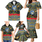 ANZAC Day Parramatta Eels Family Matching Mermaid Dress and Hawaiian Shirt Military Memorial Aboriginal Indigenous Art