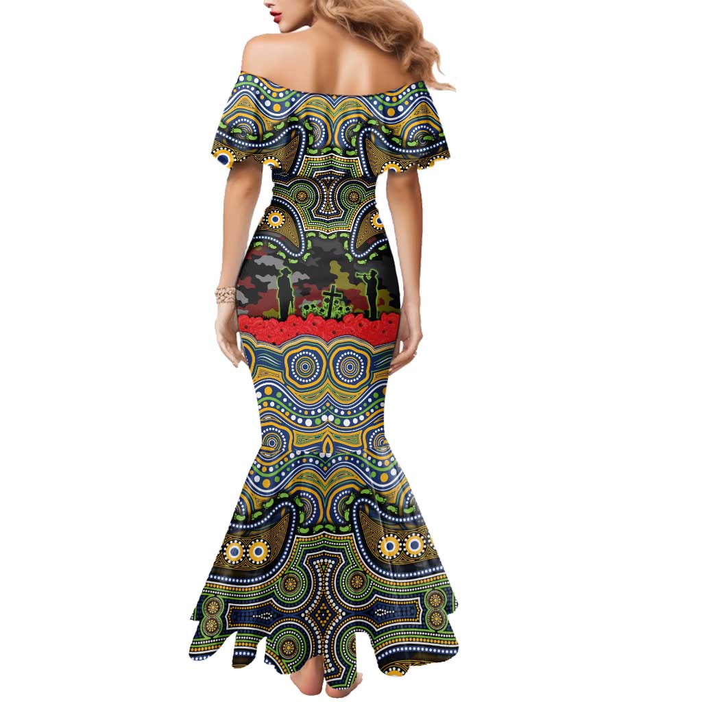 ANZAC Day Parramatta Eels Family Matching Mermaid Dress and Hawaiian Shirt Military Memorial Aboriginal Indigenous Art