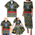 ANZAC Day Parramatta Eels Family Matching Puletasi and Hawaiian Shirt Military Memorial Aboriginal Indigenous Art