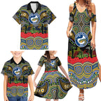 ANZAC Day Parramatta Eels Family Matching Summer Maxi Dress and Hawaiian Shirt Military Memorial Aboriginal Indigenous Art
