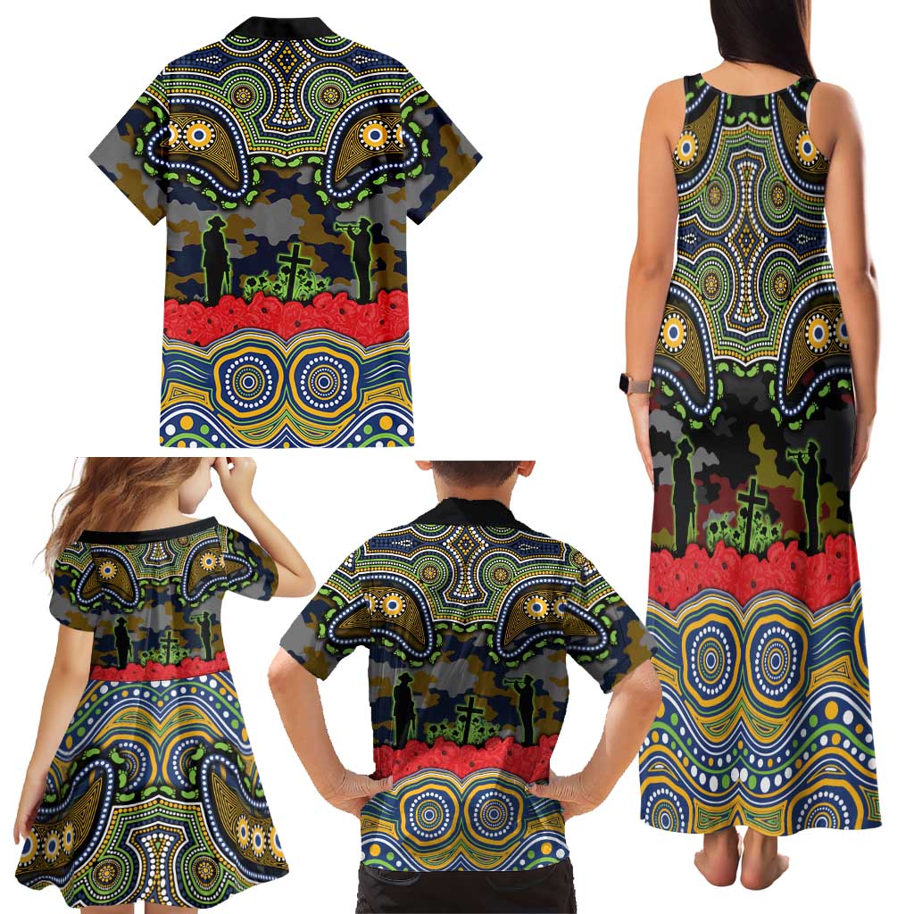 ANZAC Day Parramatta Eels Family Matching Tank Maxi Dress and Hawaiian Shirt Military Memorial Aboriginal Indigenous Art