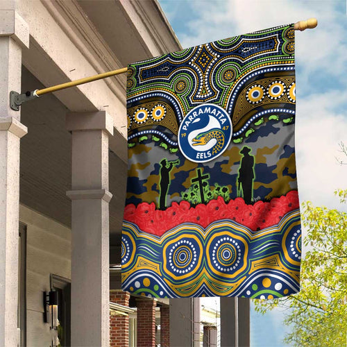 ANZAC Day Parramatta Eels Garden Flag Military Memorial Aboriginal Indigenous Art