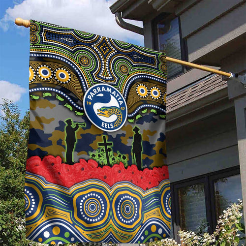 ANZAC Day Parramatta Eels Garden Flag Military Memorial Aboriginal Indigenous Art