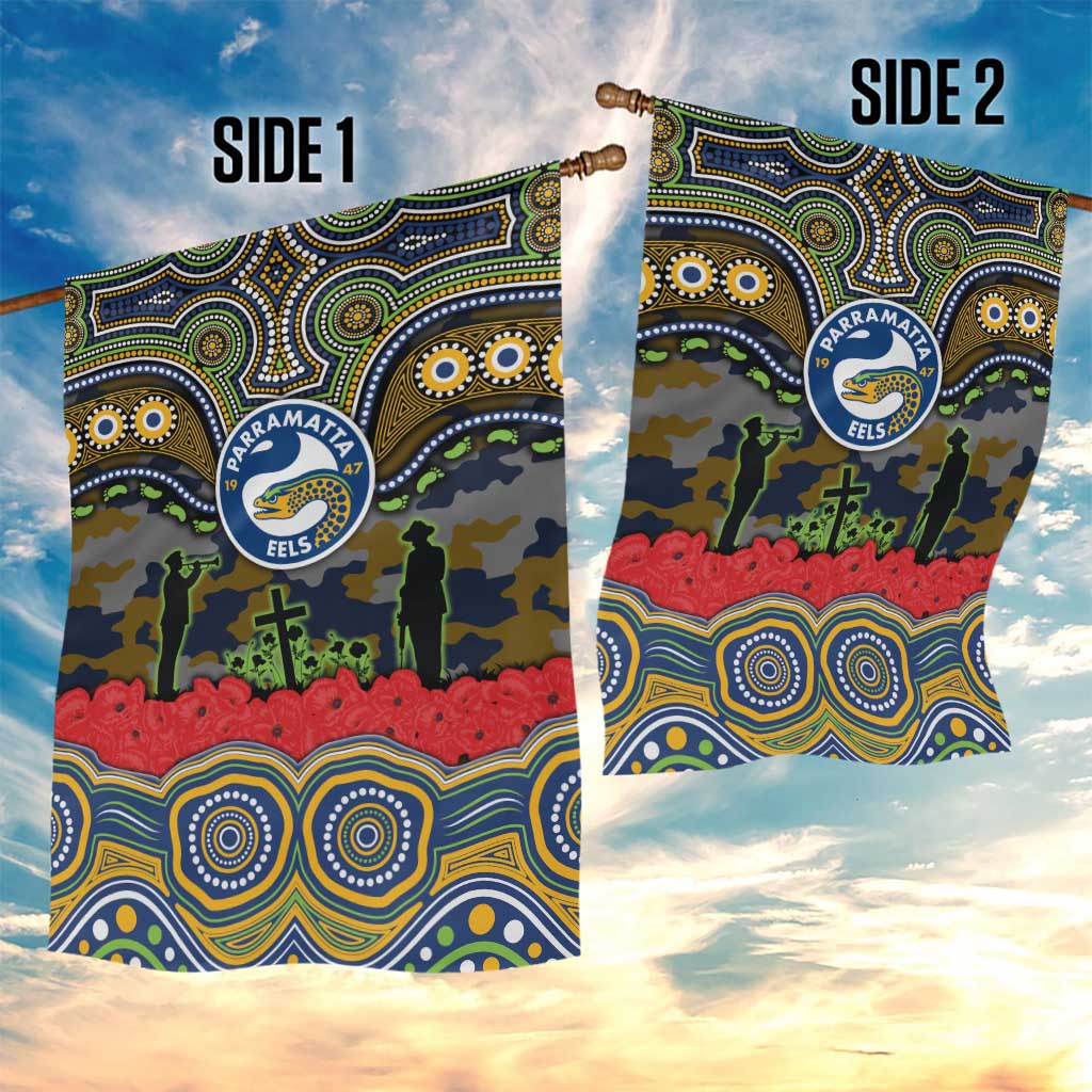 ANZAC Day Parramatta Eels Garden Flag Military Memorial Aboriginal Indigenous Art