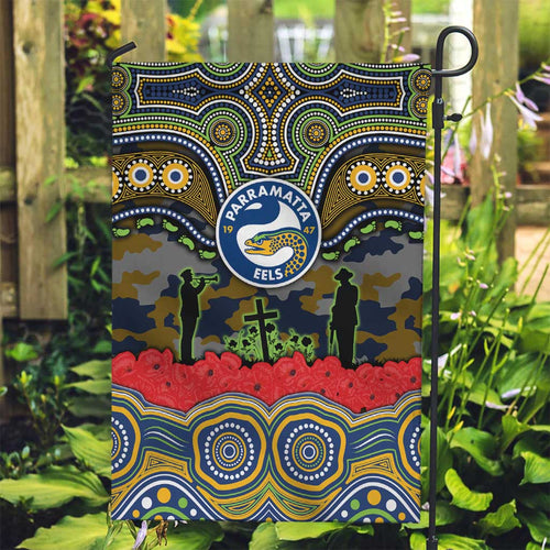 ANZAC Day Parramatta Eels Garden Flag Military Memorial Aboriginal Indigenous Art