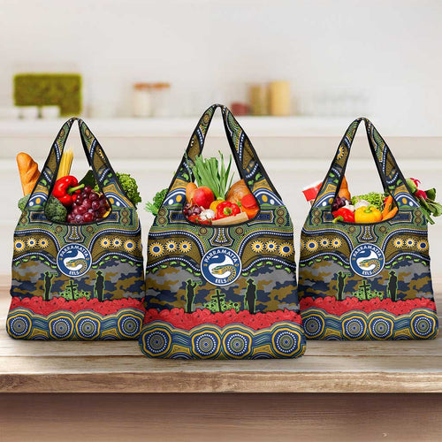 ANZAC Day Parramatta Eels Grocery Bag Military Memorial Aboriginal Indigenous Art