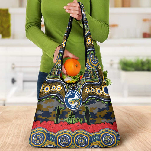 ANZAC Day Parramatta Eels Grocery Bag Military Memorial Aboriginal Indigenous Art