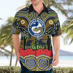ANZAC Day Parramatta Eels Hawaiian Shirt Military Memorial Aboriginal Indigenous Art