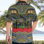 ANZAC Day Parramatta Eels Hawaiian Shirt Military Memorial Aboriginal Indigenous Art