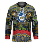 ANZAC Day Parramatta Eels Hockey Jersey Military Memorial Aboriginal Indigenous Art