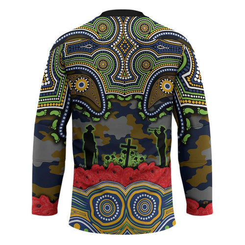 ANZAC Day Parramatta Eels Hockey Jersey Military Memorial Aboriginal Indigenous Art