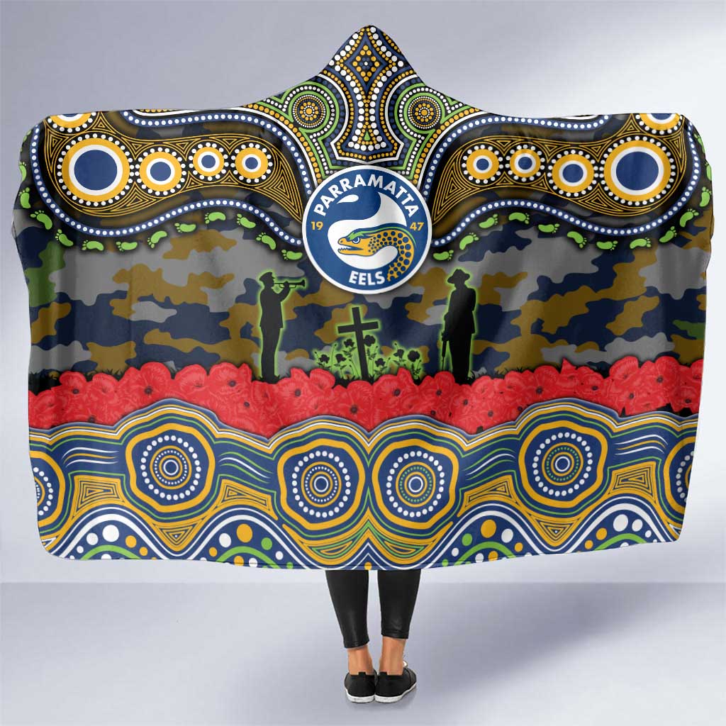 ANZAC Day Parramatta Eels Hooded Blanket Military Memorial Aboriginal Indigenous Art