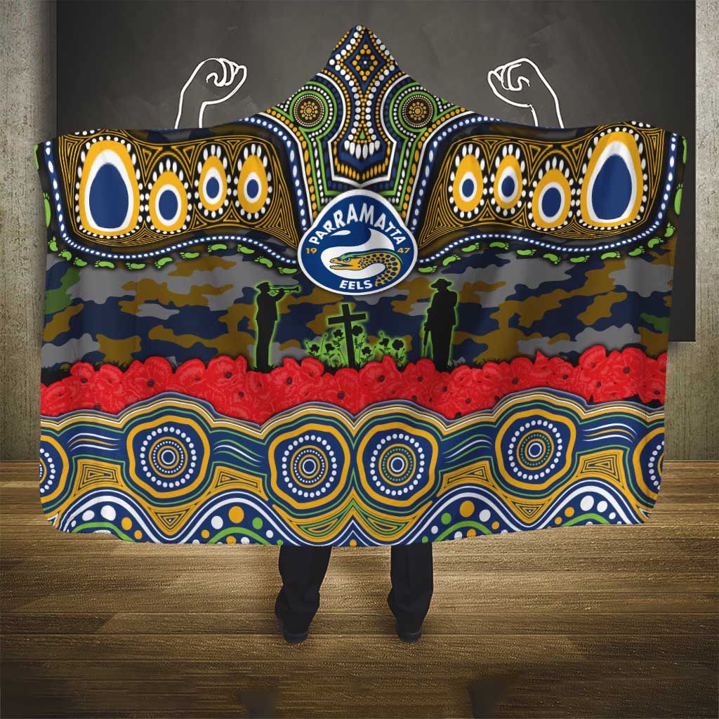 ANZAC Day Parramatta Eels Hooded Blanket Military Memorial Aboriginal Indigenous Art